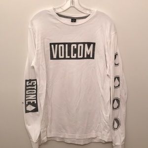 White Volcom Long-Sleeve T- Shirt - Medium
